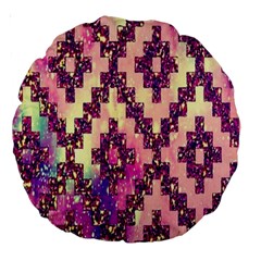 Cute Glitter Aztec Design Large 18  Premium Round Cushions by nateshop