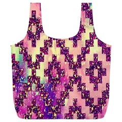 Cute Glitter Aztec Design Full Print Recycle Bag (xl)