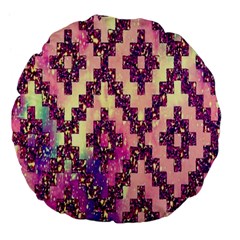 Cute Glitter Aztec Design Large 18  Premium Flano Round Cushions by nateshop