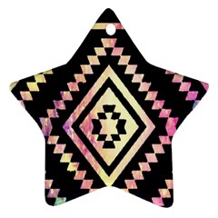 Cute Neon Aztec Galaxy Star Ornament (two Sides) by nateshop