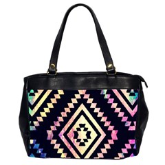 Cute Neon Aztec Galaxy Oversize Office Handbag (2 Sides) by nateshop