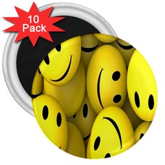 Emoji, Colour, Faces, Smile, Wallpaper 3  Magnets (10 Pack)  by nateshop