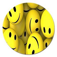 Emoji, Colour, Faces, Smile, Wallpaper Magnet 5  (Round)