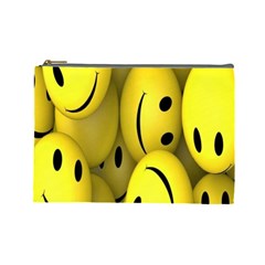 Emoji, Colour, Faces, Smile, Wallpaper Cosmetic Bag (large) by nateshop