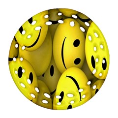 Emoji, Colour, Faces, Smile, Wallpaper Round Filigree Ornament (Two Sides)