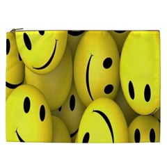 Emoji, Colour, Faces, Smile, Wallpaper Cosmetic Bag (XXL)