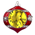Emoji, Colour, Faces, Smile, Wallpaper Metal Snowflake And Bell Red Ornament Front