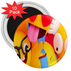 Emojis, Emoji, Hd Phone Wallpaper 3  Magnets (10 Pack)  by nateshop