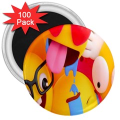 Emojis, Emoji, Hd Phone Wallpaper 3  Magnets (100 Pack) by nateshop