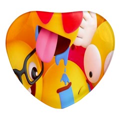Emojis, Emoji, Hd Phone Wallpaper Heart Glass Fridge Magnet (4 Pack) by nateshop