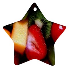 Fruits, Food, Green, Red, Strawberry, Yellow Ornament (star) by nateshop