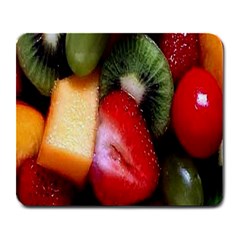 Fruits, Food, Green, Red, Strawberry, Yellow Large Mousepad by nateshop