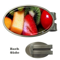 Fruits, Food, Green, Red, Strawberry, Yellow Money Clips (oval)  by nateshop