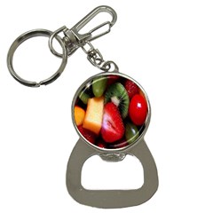 Fruits, Food, Green, Red, Strawberry, Yellow Bottle Opener Key Chain by nateshop