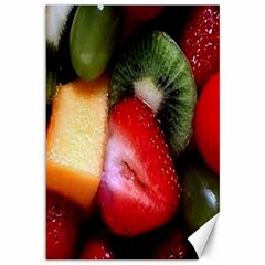 Fruits, Food, Green, Red, Strawberry, Yellow Canvas 12  X 18  by nateshop