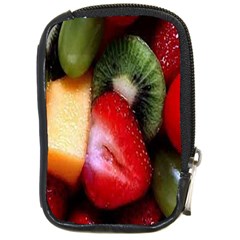 Fruits, Food, Green, Red, Strawberry, Yellow Compact Camera Leather Case by nateshop