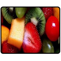 Fruits, Food, Green, Red, Strawberry, Yellow Fleece Blanket (medium) by nateshop