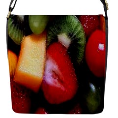 Fruits, Food, Green, Red, Strawberry, Yellow Flap Closure Messenger Bag (s) by nateshop