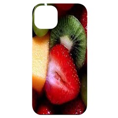 Fruits, Food, Green, Red, Strawberry, Yellow Iphone 14 Plus Black Uv Print Case by nateshop