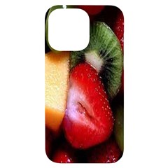 Fruits, Food, Green, Red, Strawberry, Yellow Iphone 14 Pro Max Black Uv Print Case by nateshop
