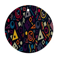 Inspired By The Colours And Shapes Round Ornament (two Sides) by nateshop