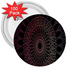 Mandala   Lockscreen , Aztec 3  Buttons (100 Pack) 