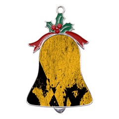 Yellow Best, Black, Black And White, Emoji High Metal Holly Leaf Bell Ornament by nateshop