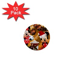 Cartoons, Disney, Merry Christmas, Minnie 1  Mini Buttons (10 Pack)  by nateshop