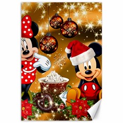Cartoons, Disney, Merry Christmas, Minnie Canvas 12  X 18 