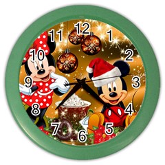 Cartoons, Disney, Merry Christmas, Minnie Color Wall Clock by nateshop