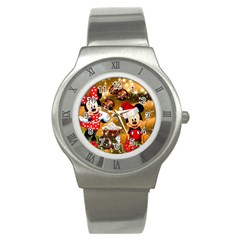 Cartoons, Disney, Merry Christmas, Minnie Stainless Steel Watch by nateshop