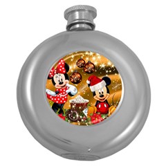 Cartoons, Disney, Merry Christmas, Minnie Round Hip Flask (5 Oz) by nateshop