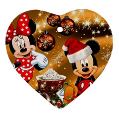 Cartoons, Disney, Merry Christmas, Minnie Heart Ornament (two Sides) by nateshop