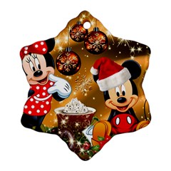 Cartoons, Disney, Merry Christmas, Minnie Snowflake Ornament (two Sides) by nateshop