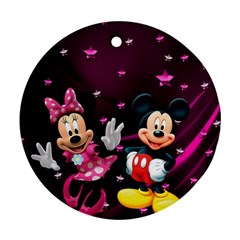 Cartoons, Disney, Mickey Mouse, Minnie Round Ornament (two Sides) by nateshop