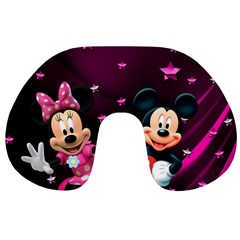 Cartoons, Disney, Mickey Mouse, Minnie Travel Neck Pillow by nateshop