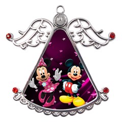 Cartoons, Disney, Mickey Mouse, Minnie Metal Angel With Crystal Ornament