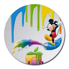 Mickey Mouse, Apple Iphone, Disney, Logo Round Mousepad by nateshop