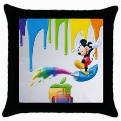 Mickey Mouse, Apple Iphone, Disney, Logo Throw Pillow Case (black) by nateshop