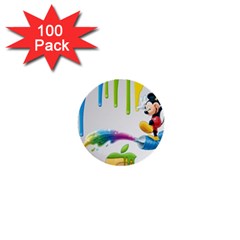Mickey Mouse, Apple Iphone, Disney, Logo 1  Mini Buttons (100 Pack)  by nateshop