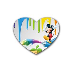 Mickey Mouse, Apple Iphone, Disney, Logo Rubber Coaster (heart) by nateshop