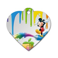 Mickey Mouse, Apple Iphone, Disney, Logo Dog Tag Heart (two Sides) by nateshop