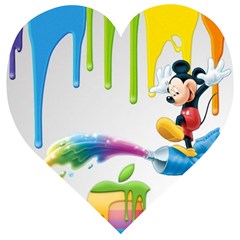 Mickey Mouse, Apple Iphone, Disney, Logo Wooden Puzzle Heart by nateshop