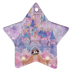 Disney Castle, Mickey And Minnie Ornament (star) by nateshop