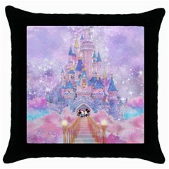 Disney Castle, Mickey And Minnie Throw Pillow Case (black) by nateshop
