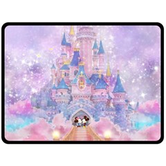 Disney Castle, Mickey And Minnie Fleece Blanket (large) by nateshop