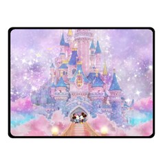 Disney Castle, Mickey And Minnie Two Sides Fleece Blanket (small) by nateshop