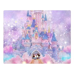 Disney Castle, Mickey And Minnie Two Sides Premium Plush Fleece Blanket (large) by nateshop