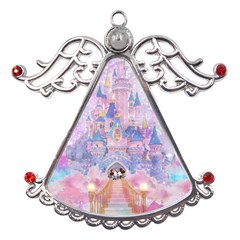 Disney Castle, Mickey And Minnie Metal Angel With Crystal Ornament by nateshop