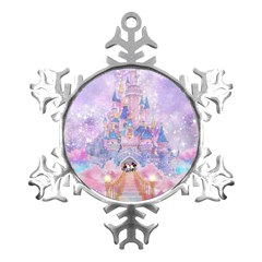 Disney Castle, Mickey And Minnie Metal Small Snowflake Ornament by nateshop